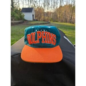 NFL Team Apparel Miami Dolphins Snapback Hat Teal Orange Vintage Style OSFM